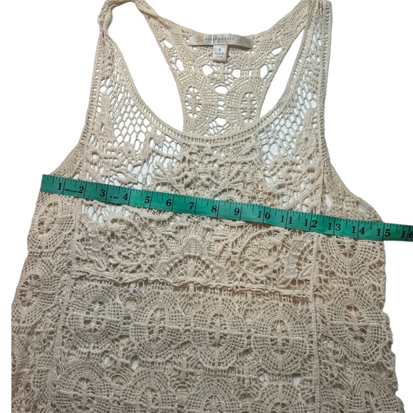 Lauren Conrad Cream Crochet Racerback Tank size Small - Picture 13 of 16